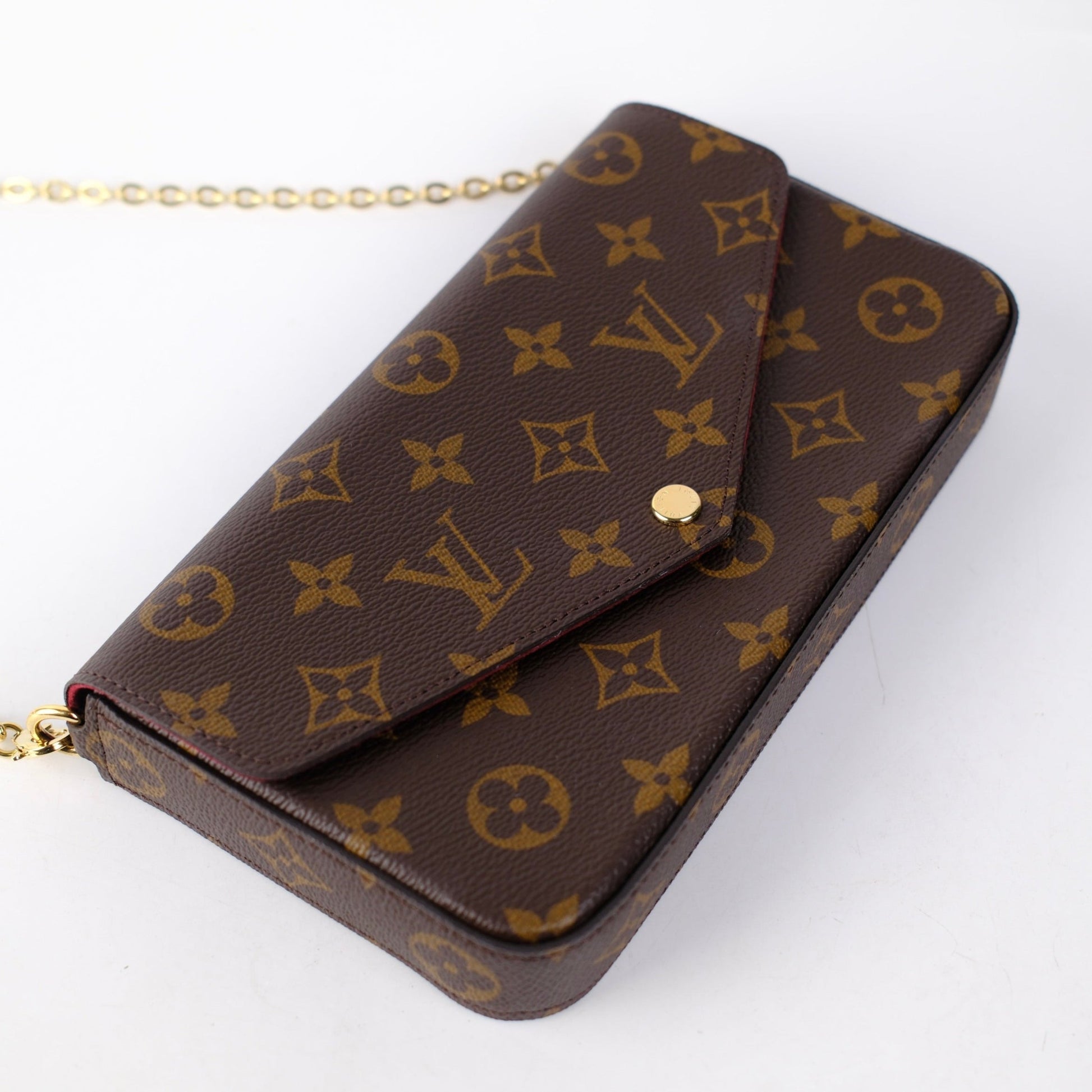 Louis Vuitton Pochette Félicie Chain Shoulder Bag - Brown Coated Canvas