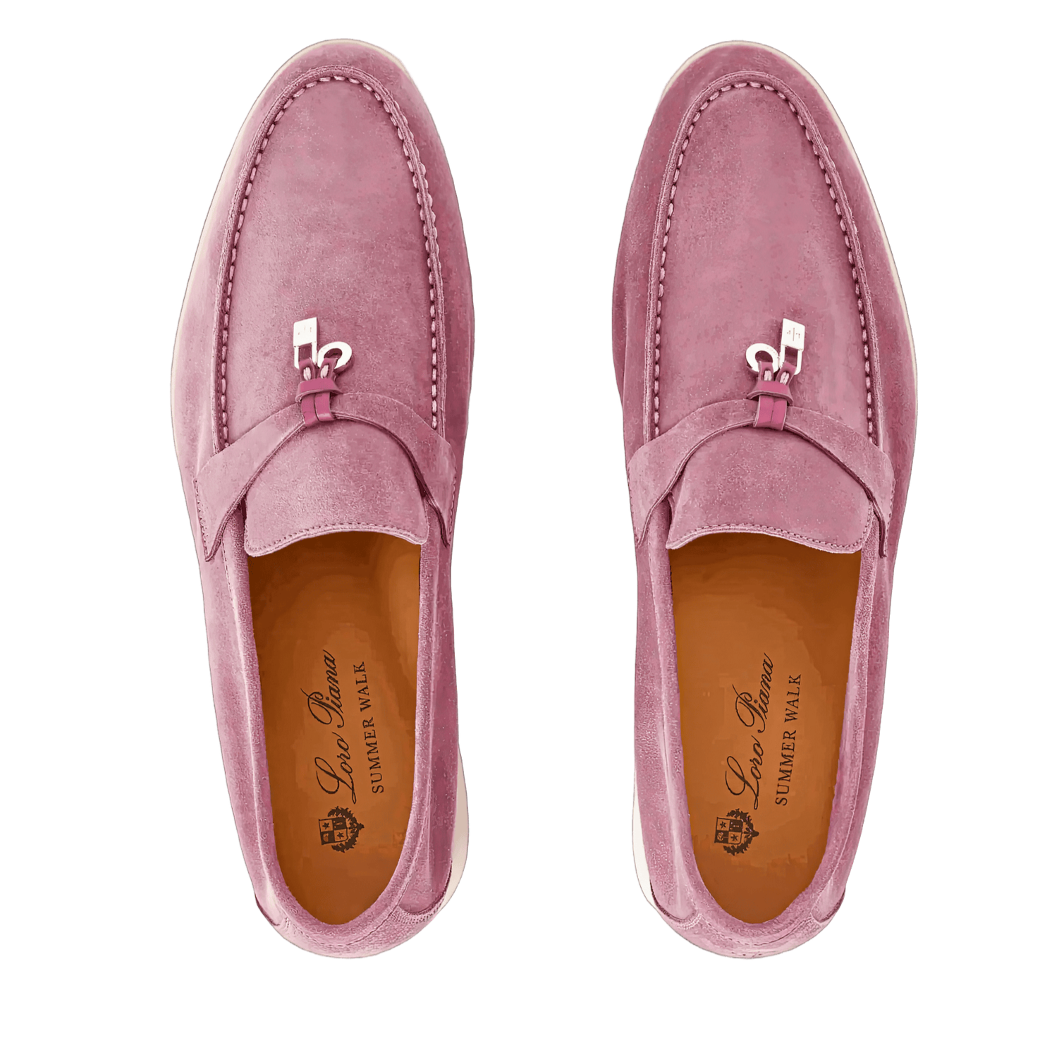 Loro Piana Summer Charms Walk Suede Loafers -  Wild Mauve