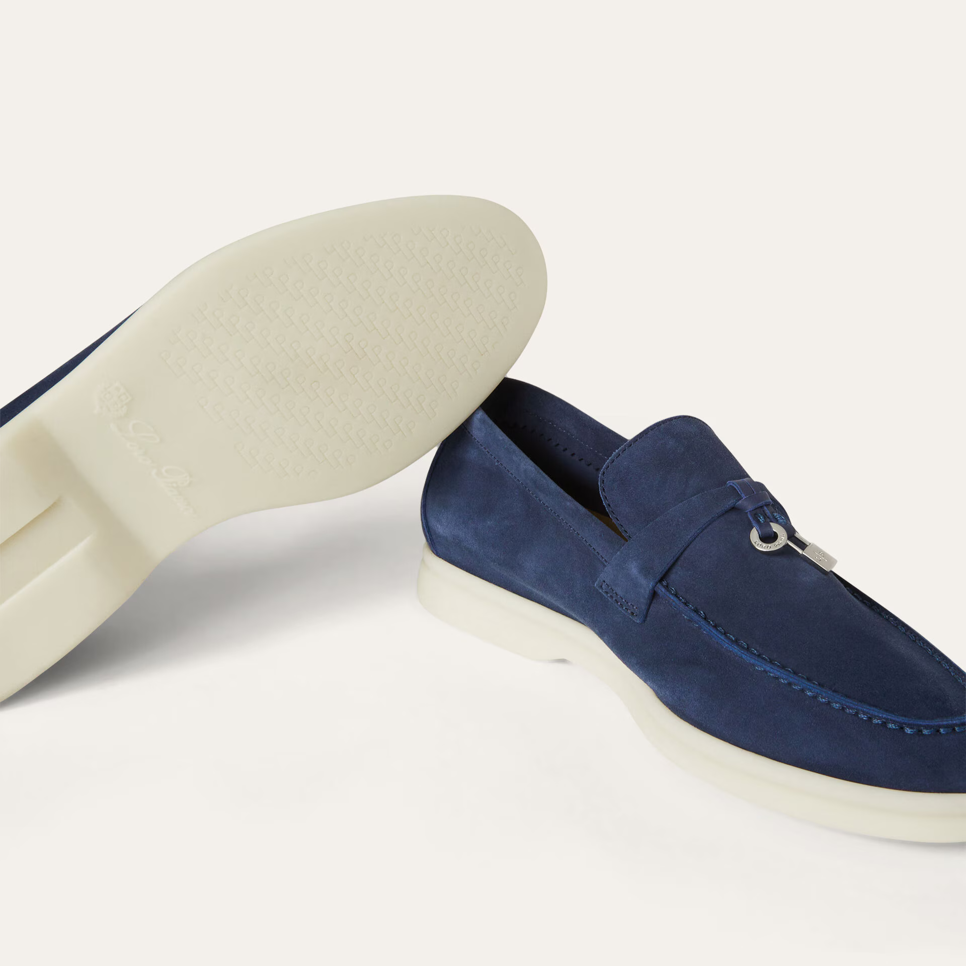 Loro Piana Summer Charms Walk Suede Loafers - True Dark Blue (W18P)