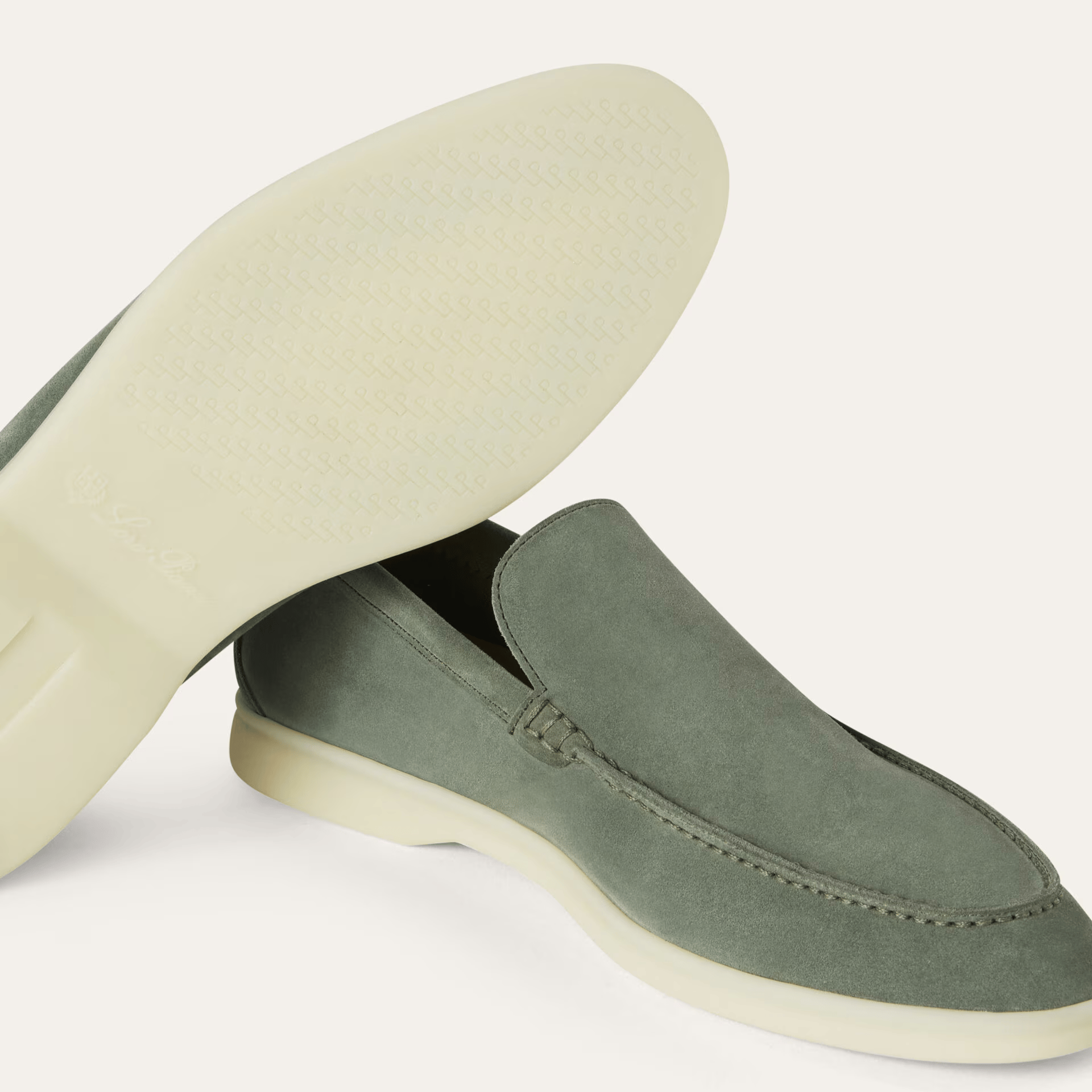 Loro Piana Summer Walk Suede Loafers - Frozen Fir (515Z)