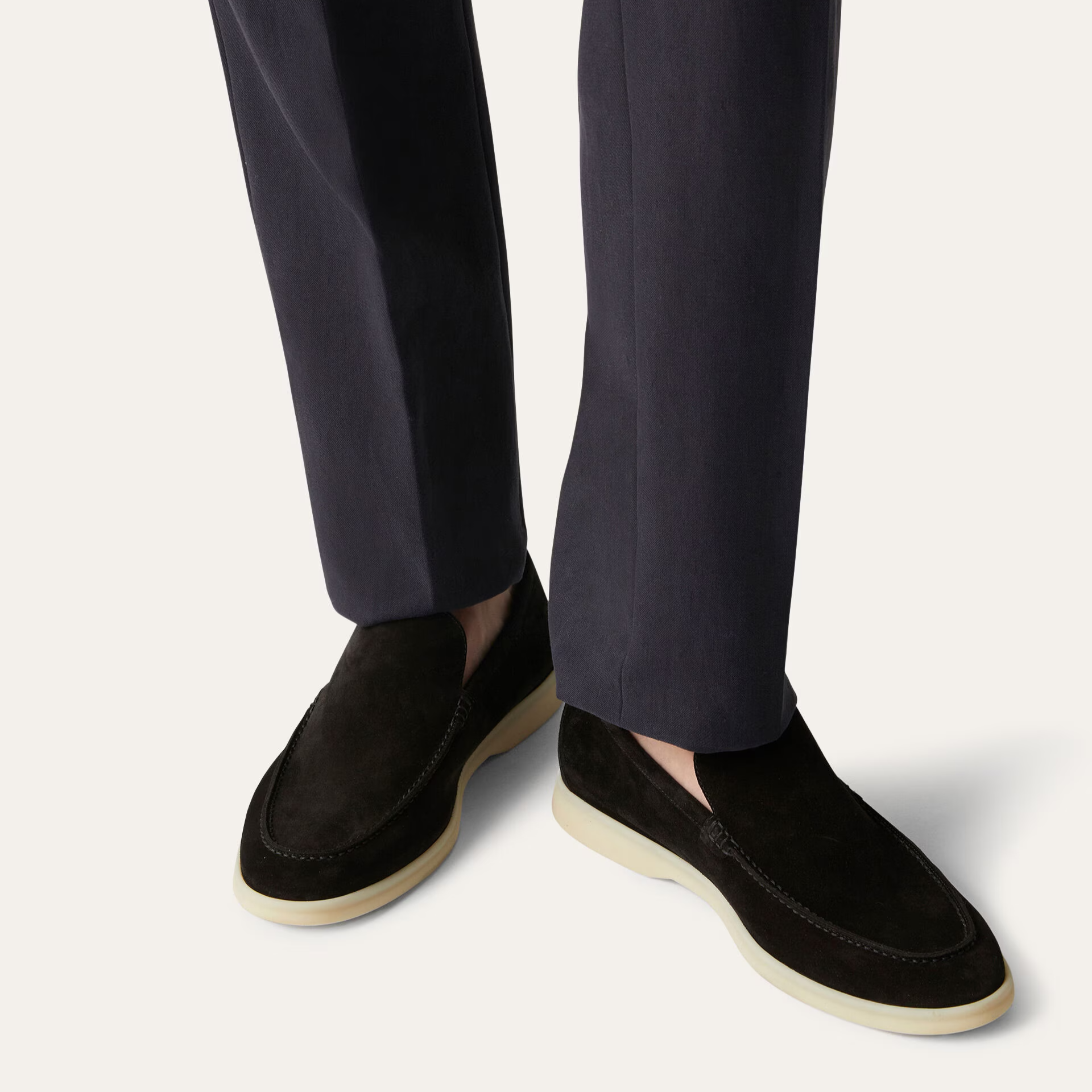 Loro Piana Summer Walk Suede Loafer - Black (8000)