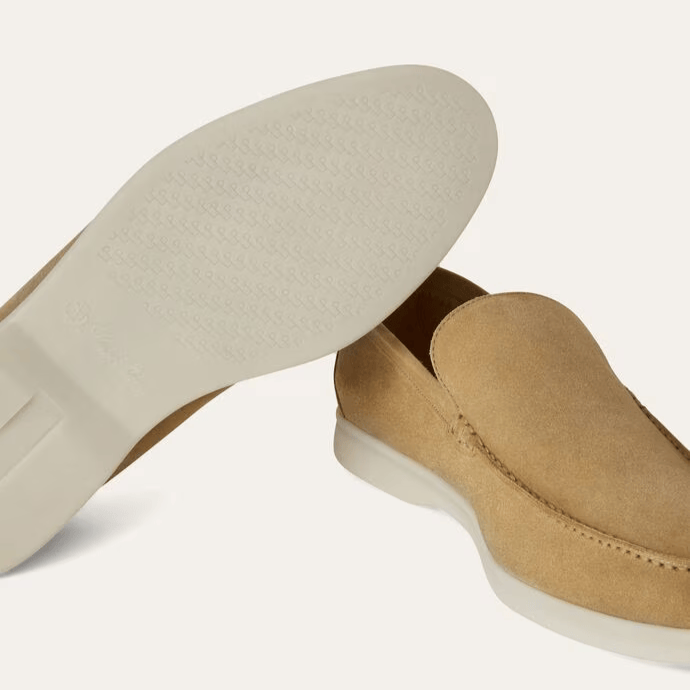Loro Piana Summer Walk Suede Loafer - Light Wood Smoke (H755)