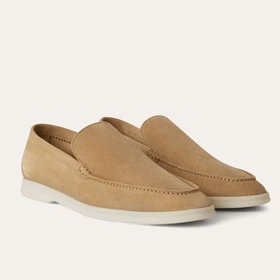 Loro Piana Summer Walk Suede Loafer - Light Wood Smoke (H755)