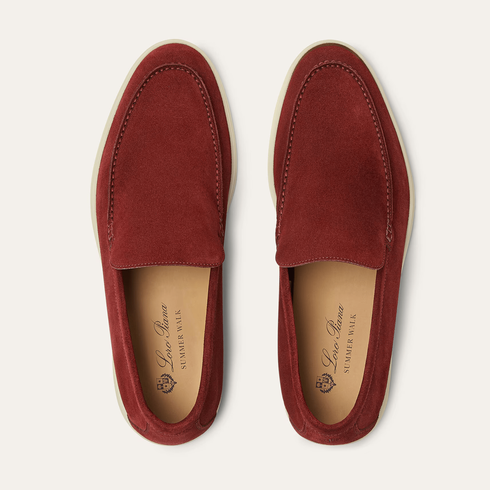 Loro Piana Summer Walk Suede Loafers -  Dried Red (R0DV)