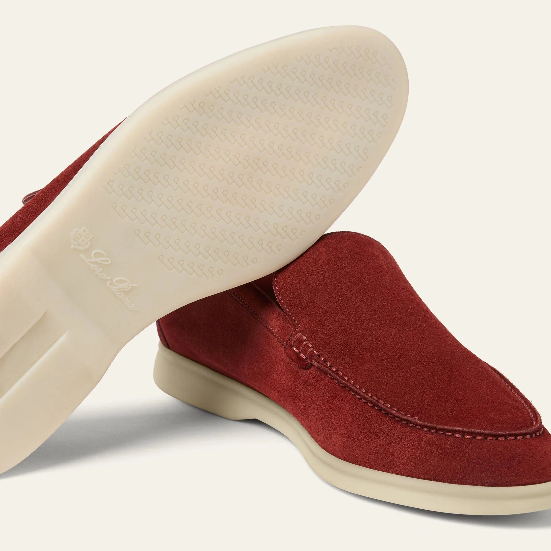 Loro Piana Summer Walk Suede Loafers -  Dried Red (R0DV)