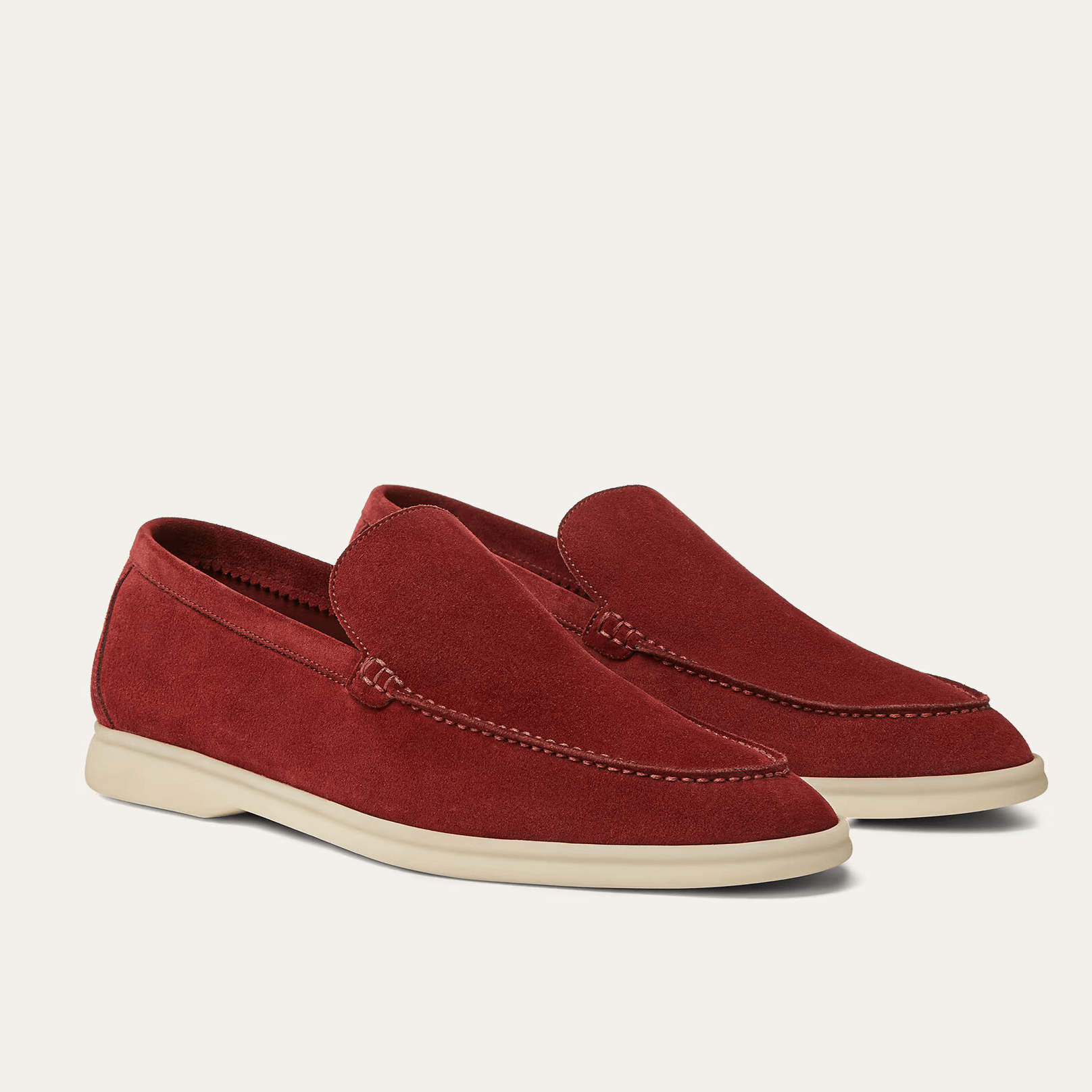 Loro Piana Summer Walk Suede Loafers -  Dried Red (R0DV)