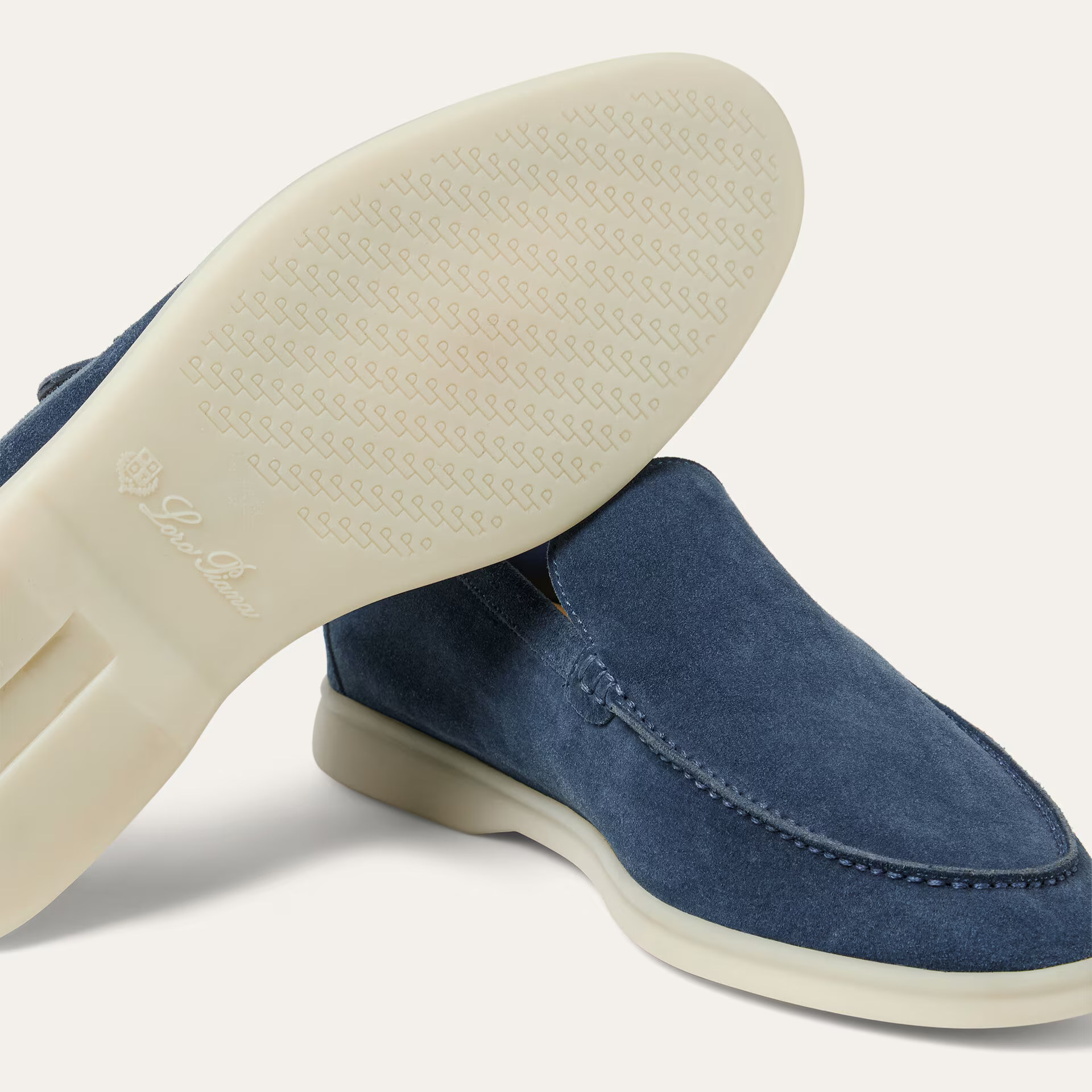 Loro Piana Summer Walk Suede Loafers - Classic Blue