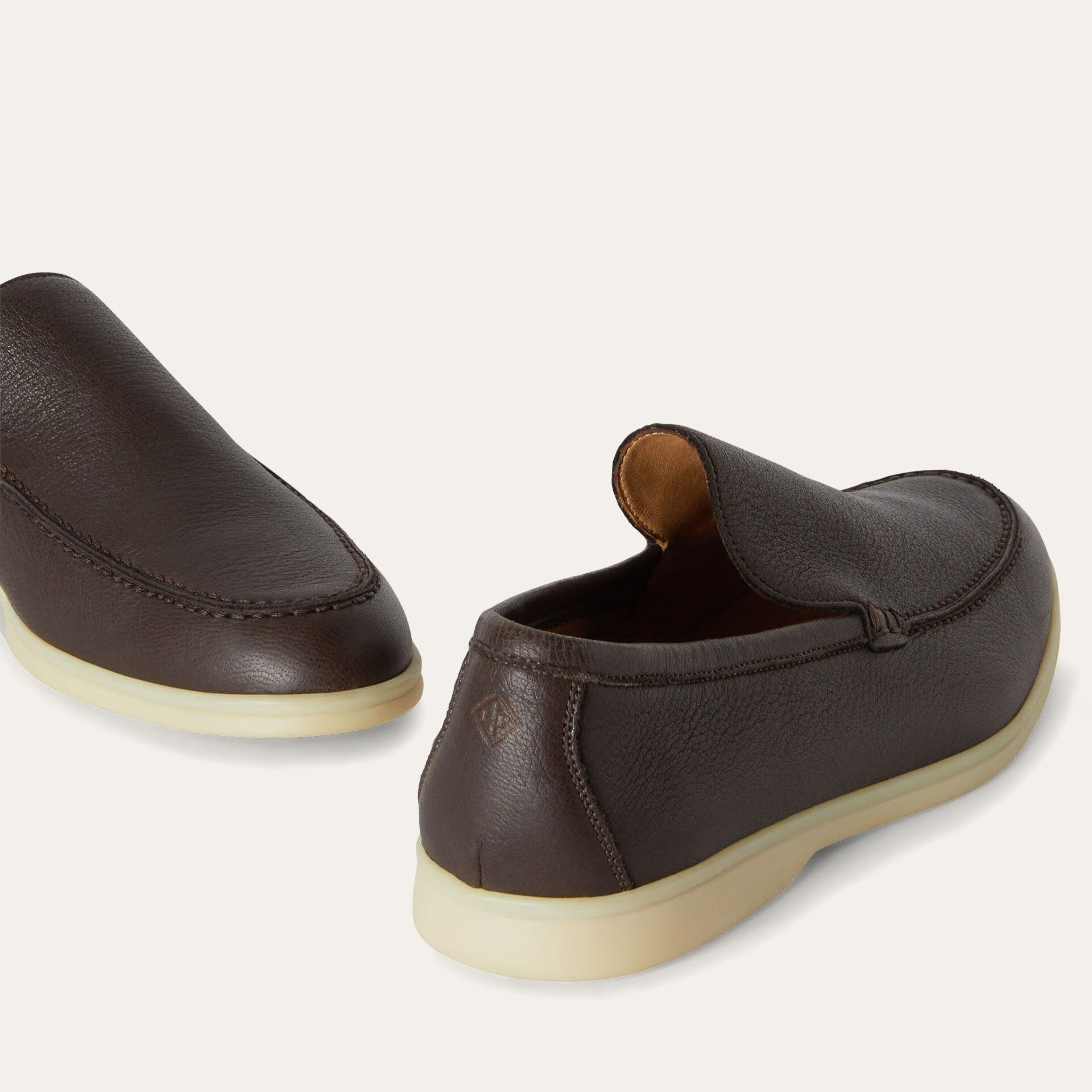 Loro Piana Summer Walk Elk Leather Loafers -  Very Dark Brown (H027)