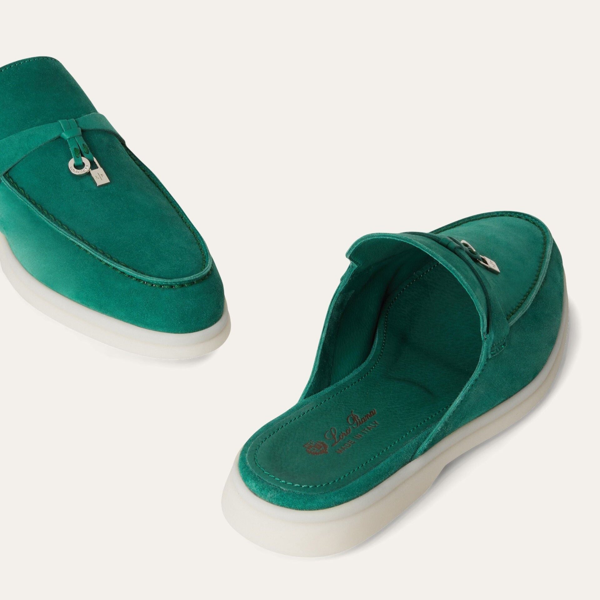 Loro Piana Babouche Charms Walk Slippers - Forest Leaves (50RT)