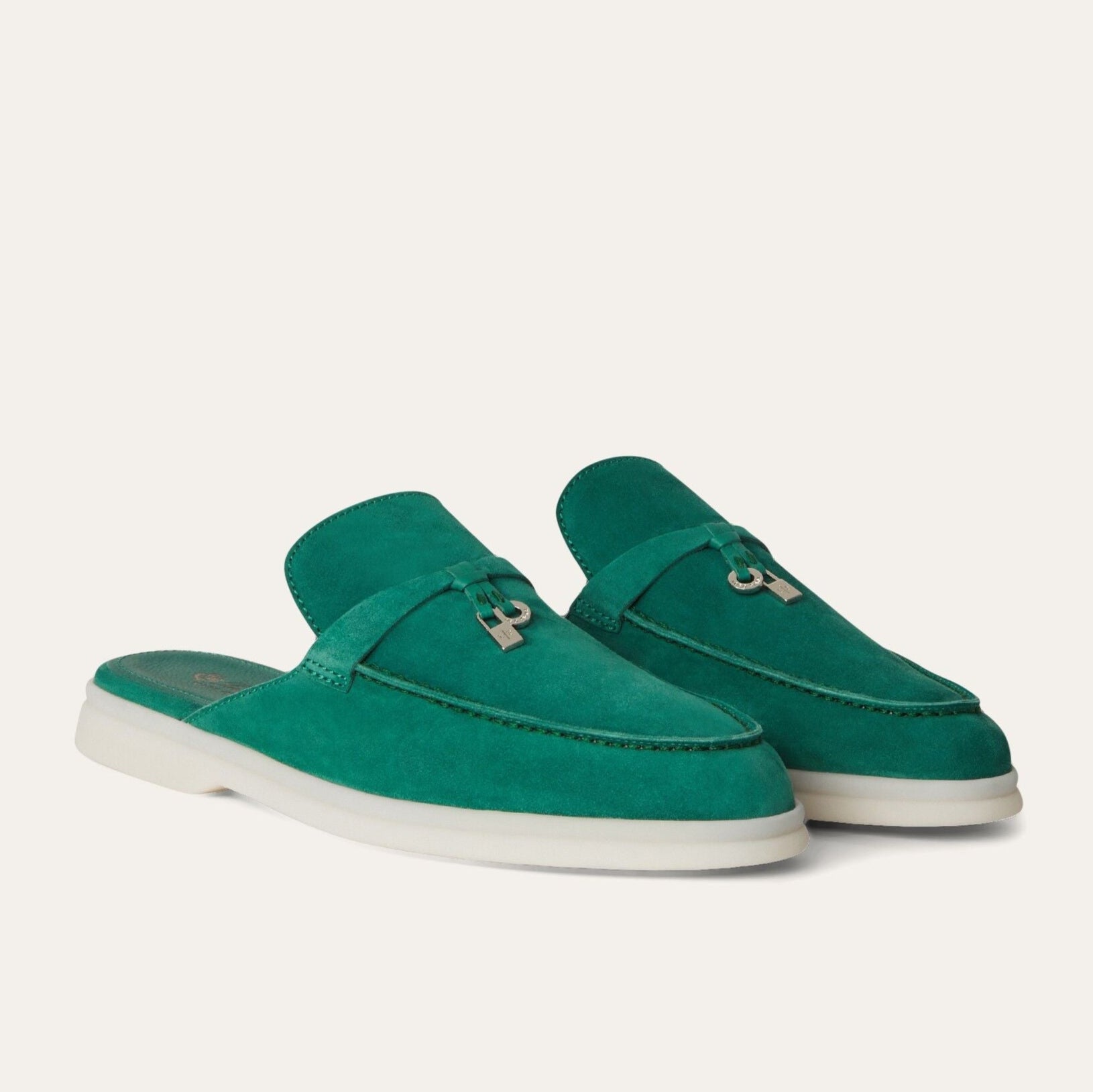 Loro Piana Babouche Charms Walk Slippers - Forest Leaves (50RT)