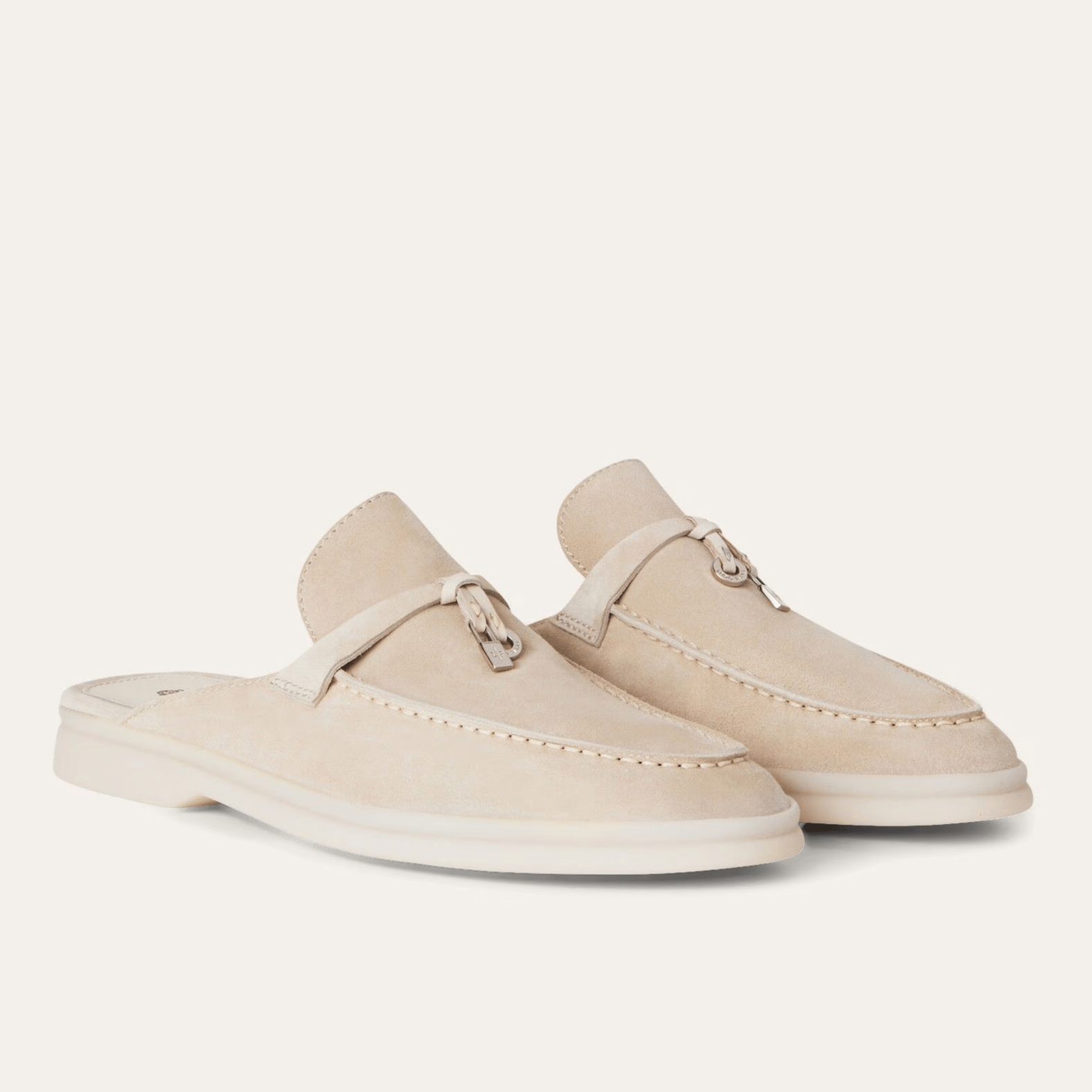 Loro Piana Babouche Charms Walk Suede Loafer - Linen (D746)