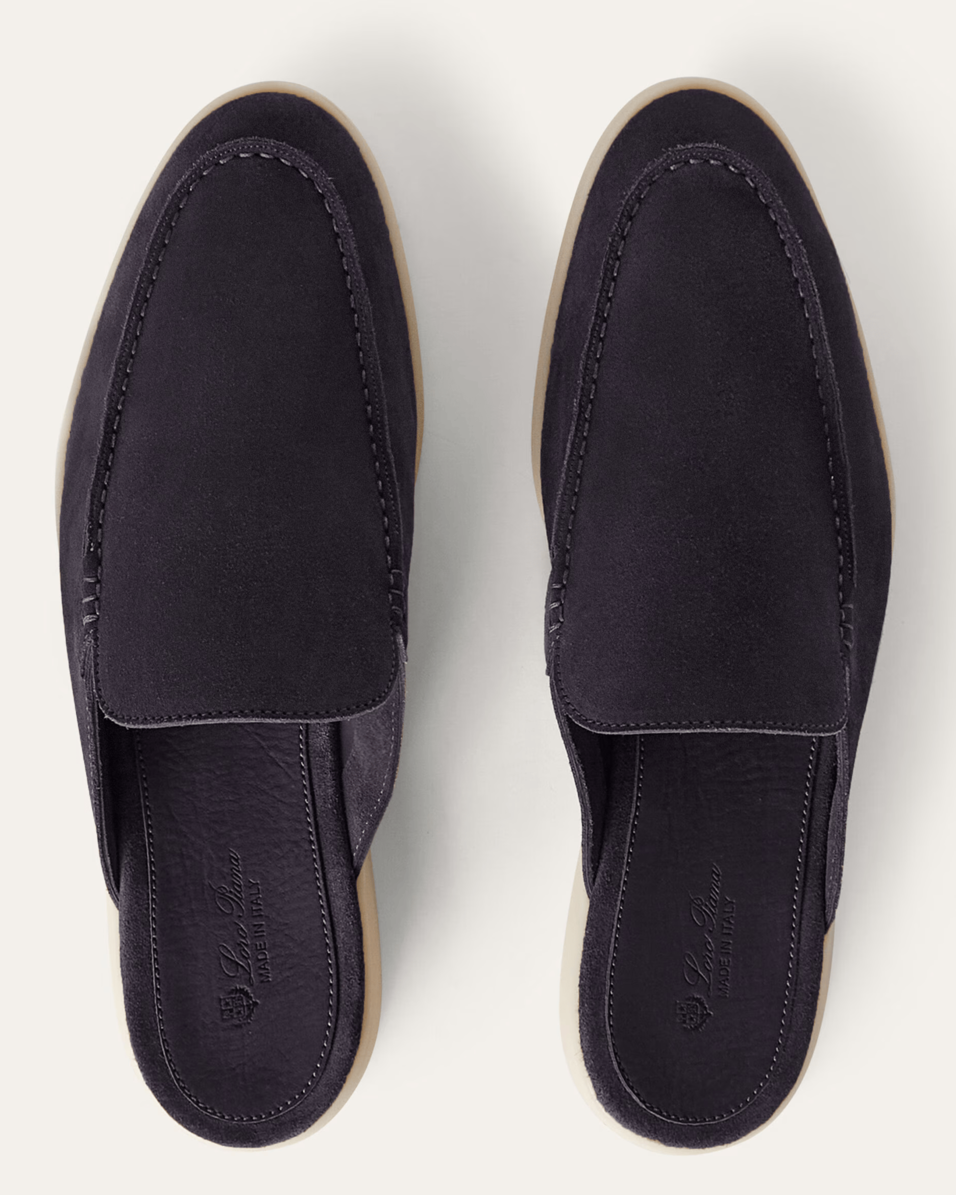 Loro Piana Babouche Walk Suede Loafers - Black (203)