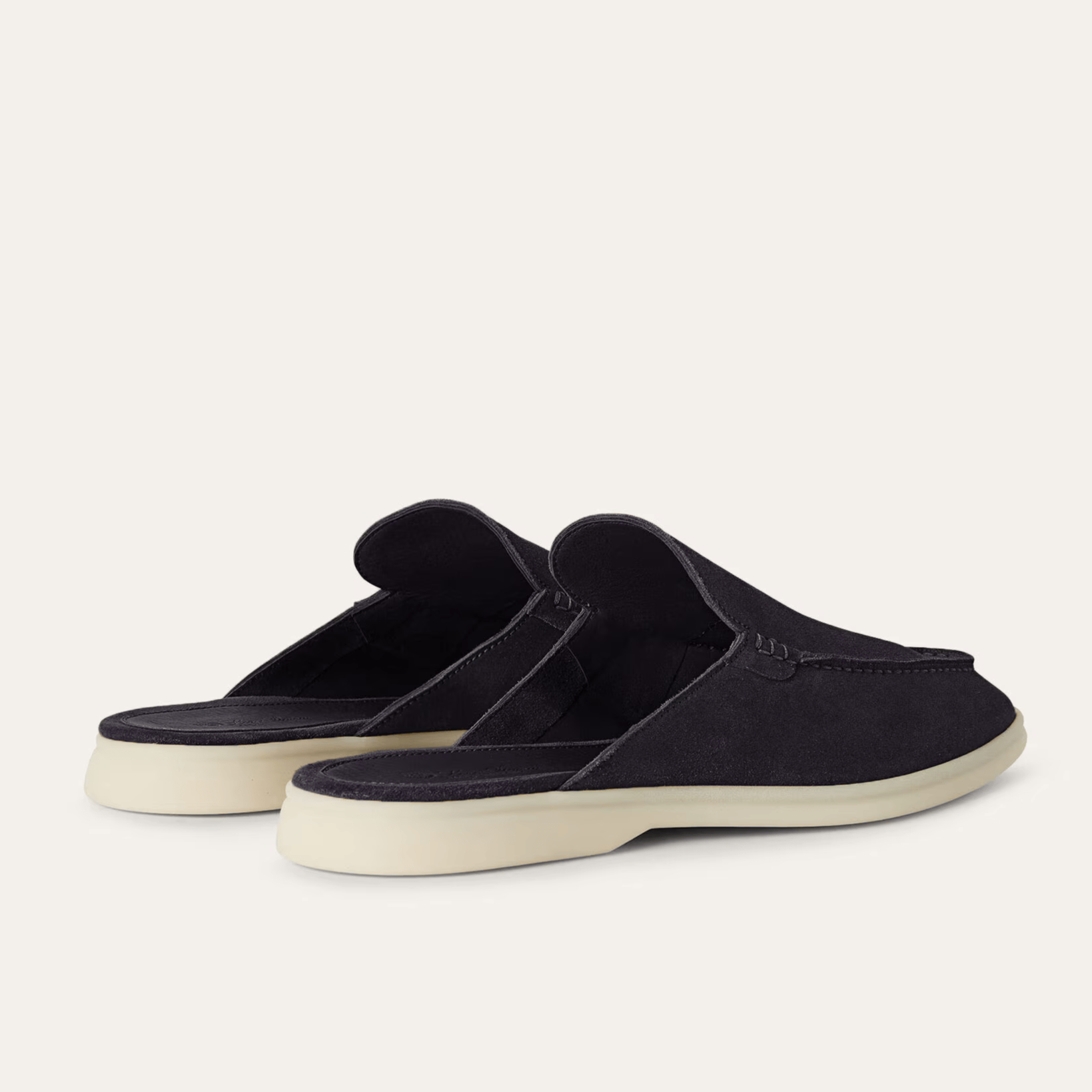 Loro Piana Babouche Walk Suede Loafers - Black (203)