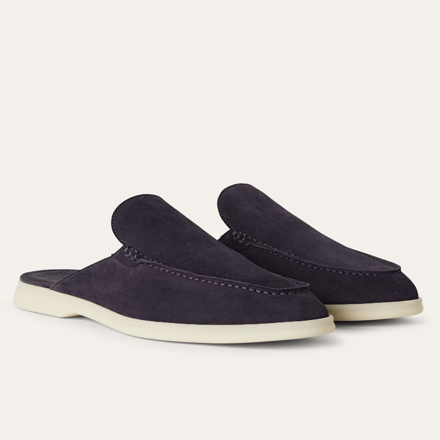 Loro Piana Babouche Walk Suede Loafers - Black (203)