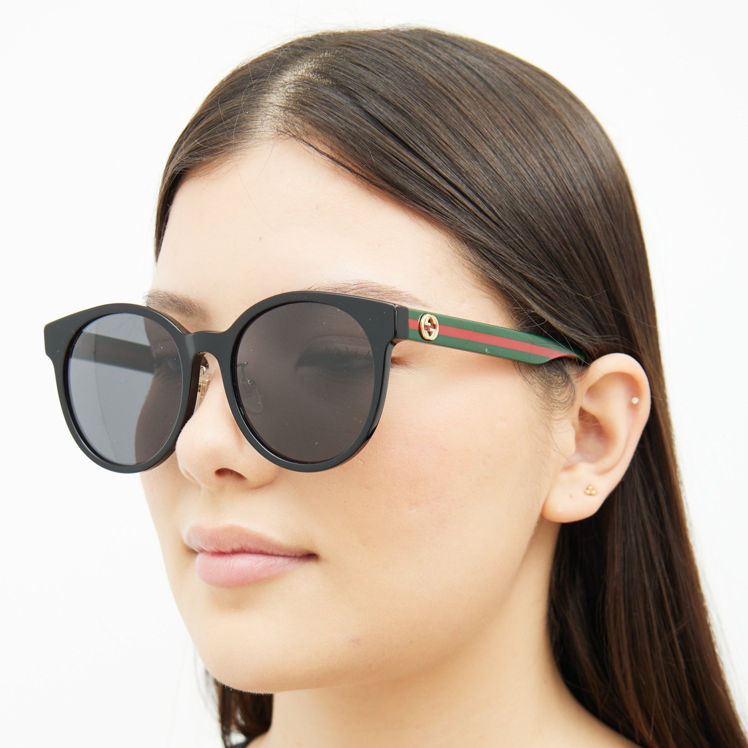 Gucci GG0416SK Round Black Sunglasses