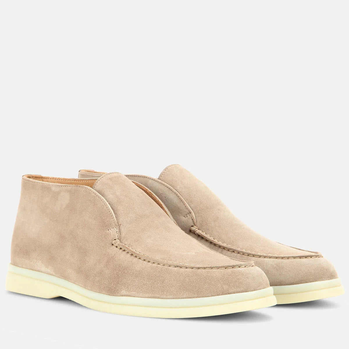 Loro Piana Open Walk Suede Ankle Boots - Beige