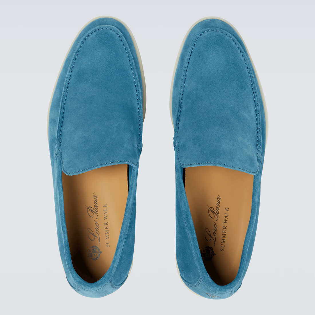 Loro Piana Summer Walk Suede Loafers - Blue