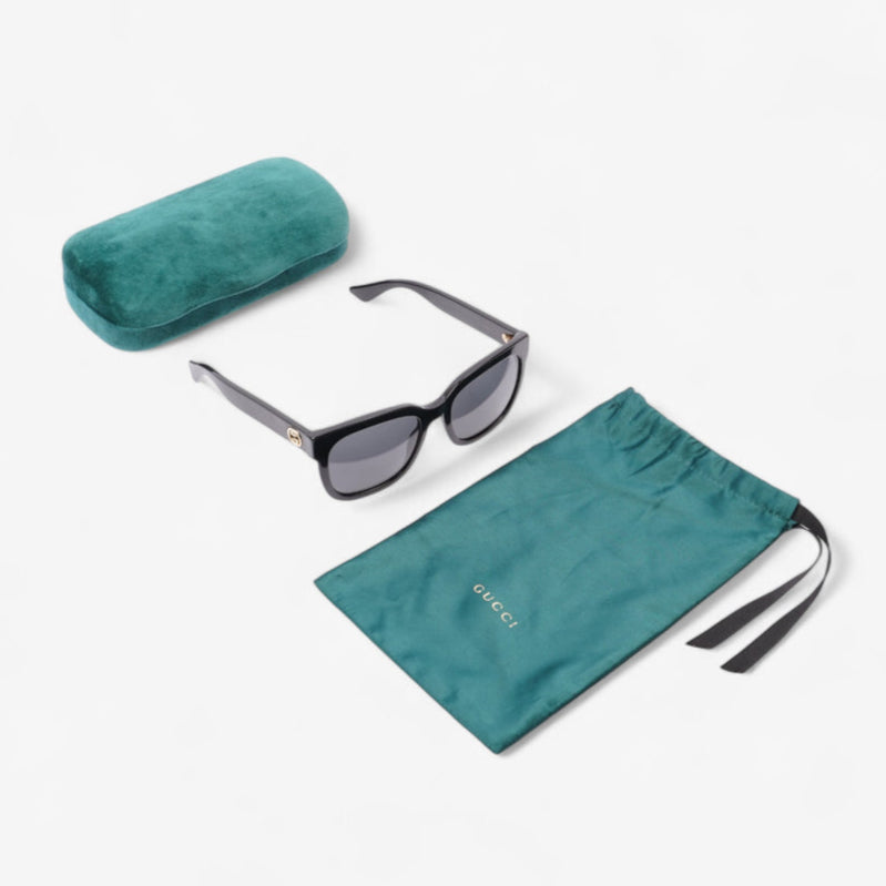 Gucci GG0034S Rectangular Frame Black Sunglasses