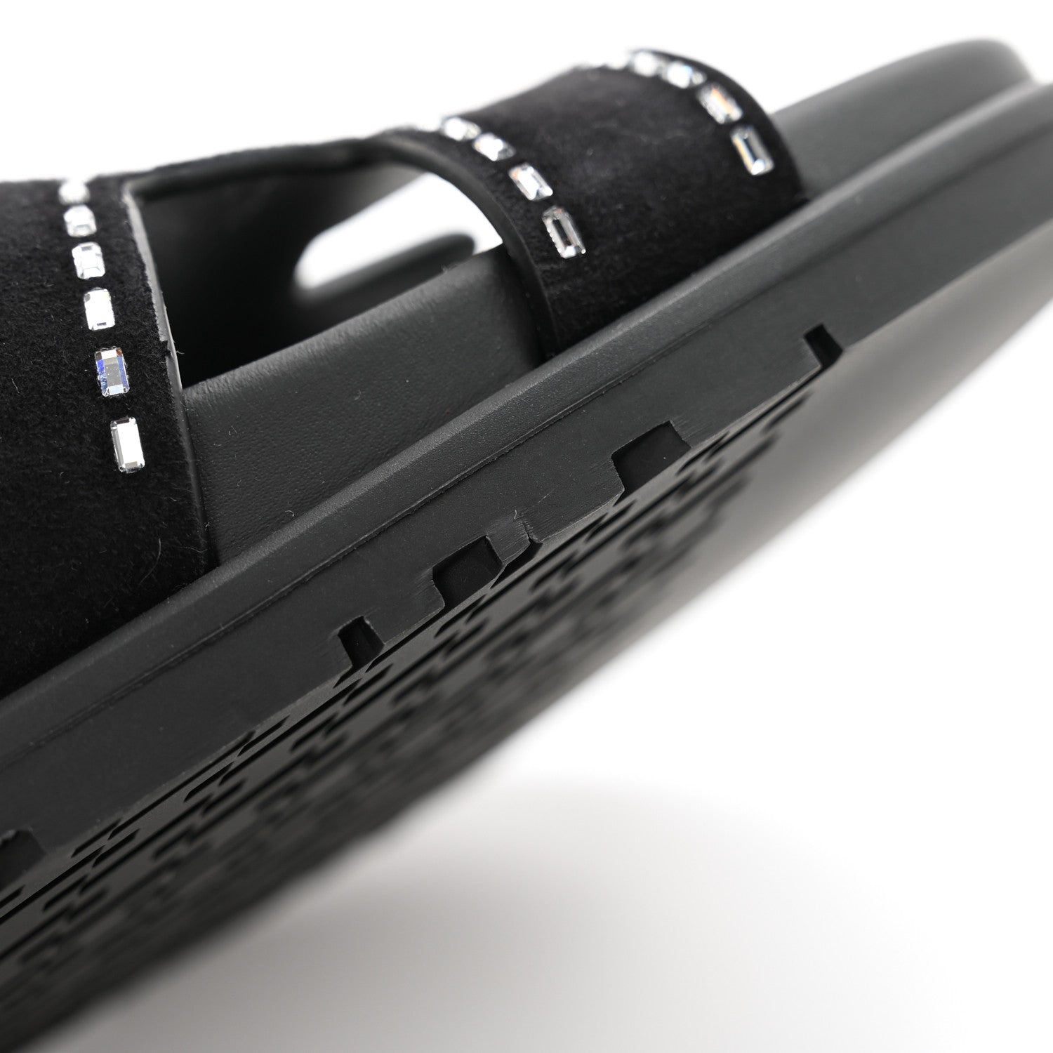 Hermes Chypre Suede Crystals Sandals - Black