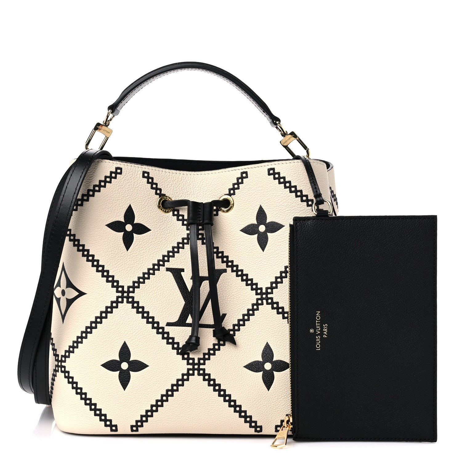 Louis Vuitton Giant Broderies NéoNoé MM Bucket Bag - White