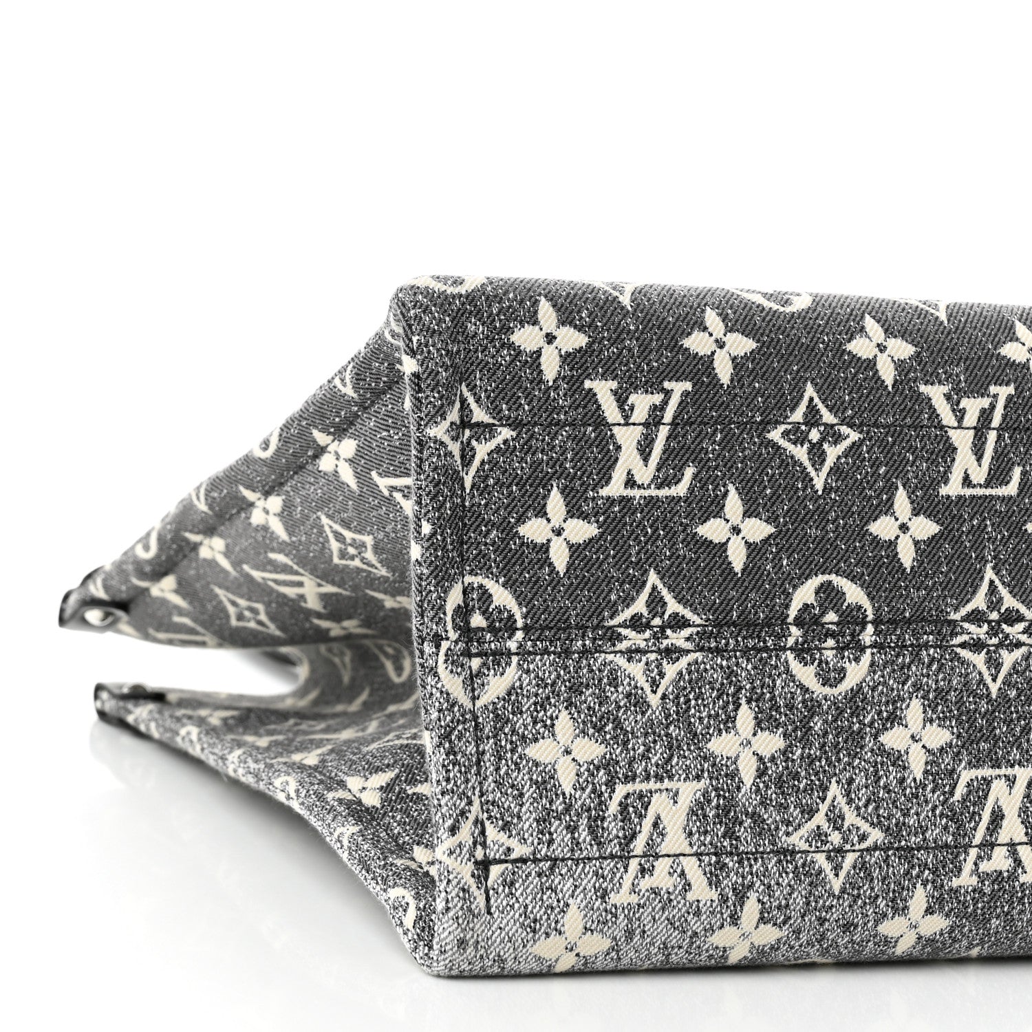 Louis Vuitton Jacquard Denim OnTheGo MM Tote Bag - Black White