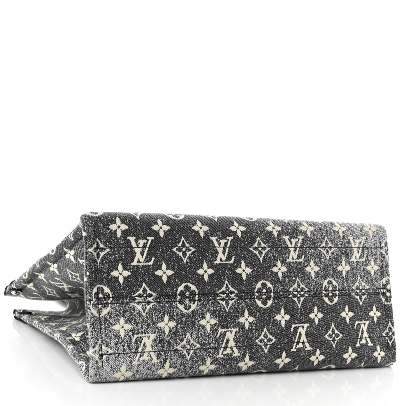 Louis Vuitton Jacquard Denim OnTheGo MM Tote Bag - Black White