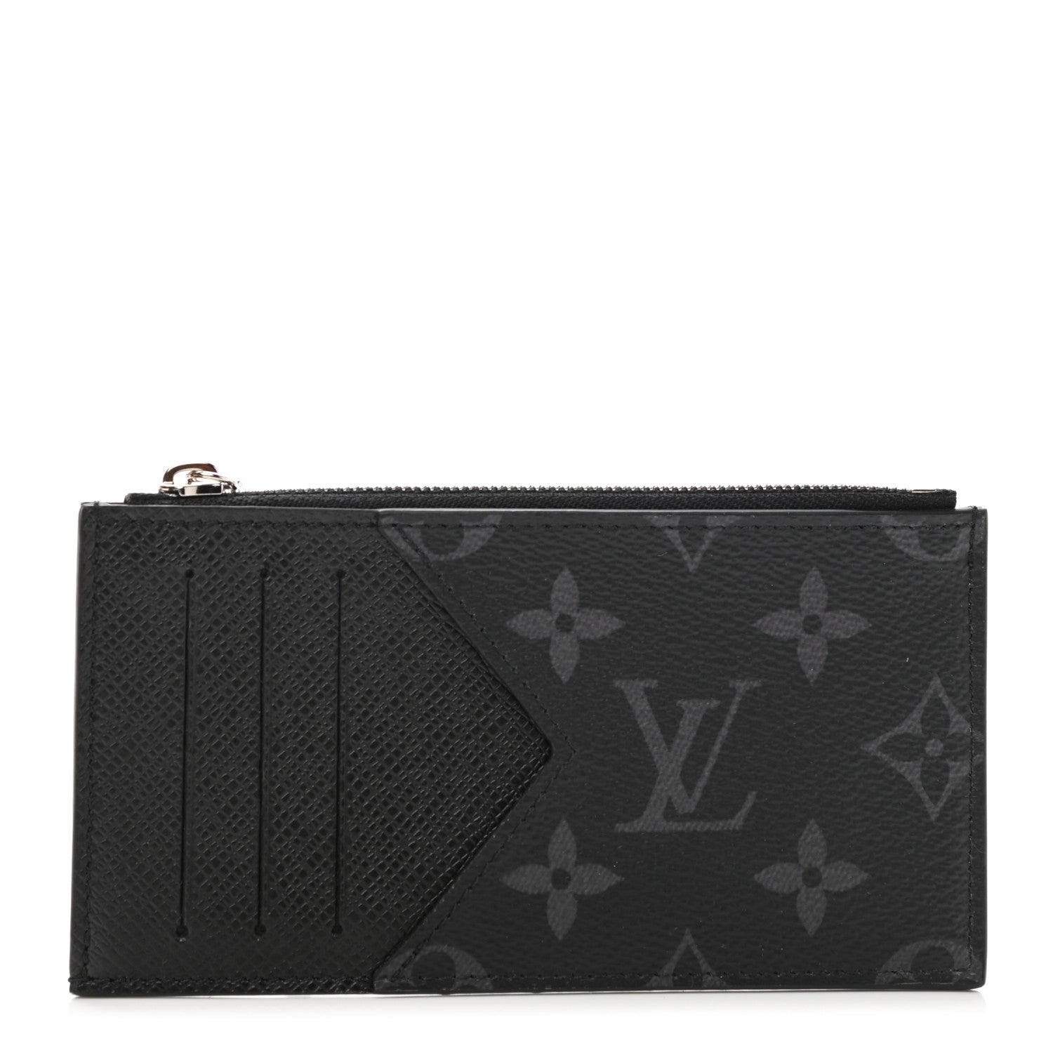Louis Vuitton Monogram Eclipse Taigarama Coin Card Holder - Black