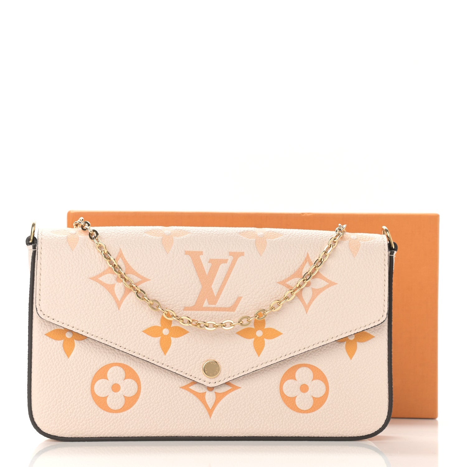 Louis Vuitton Félicie Pochette Chain Wallet - Cream Saffron