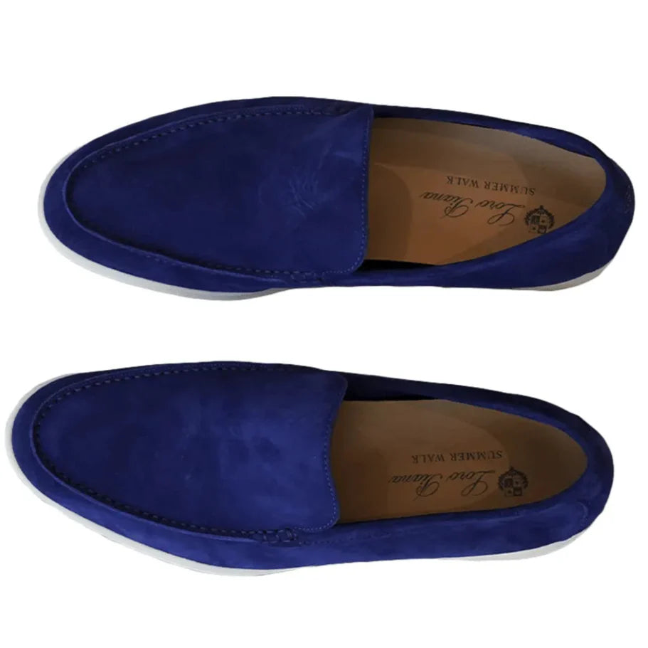 Loro Piana Summer Walk Suede Loafer - Cobalt Ink (135)