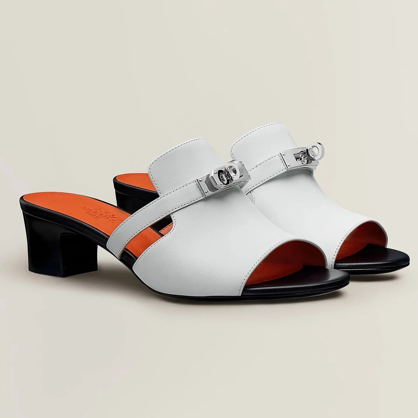 Hermes Candy Crocodile Leather Sandals - White