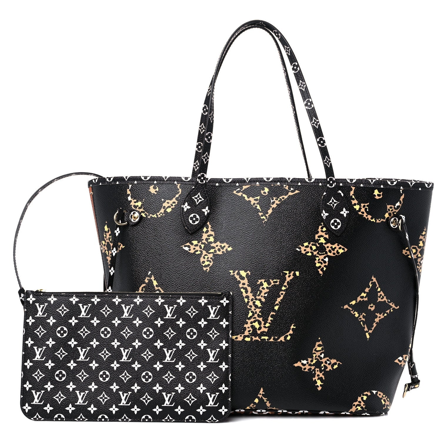 Louis Vuitton Giant Jungle Neverfull MM Tote Bag - Black and Brown