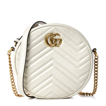 Gucci Azalea Marmont Round Mini Shoulder Bag – White