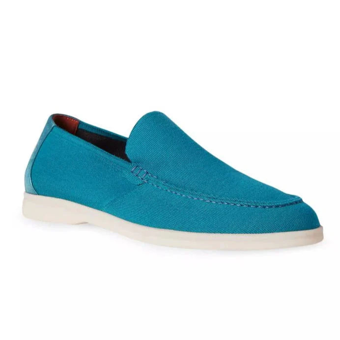 Loro Piana Summer Walk Suede Loafers - Turquoise Blue