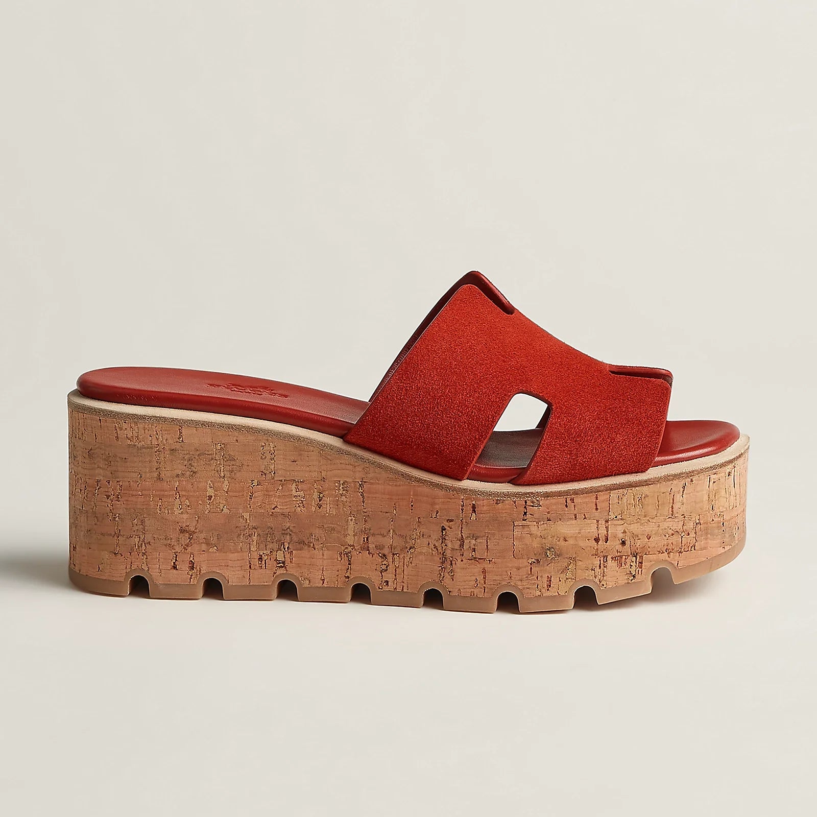 Hermes Eze 30 Suede Sandal - Orange Brûlée