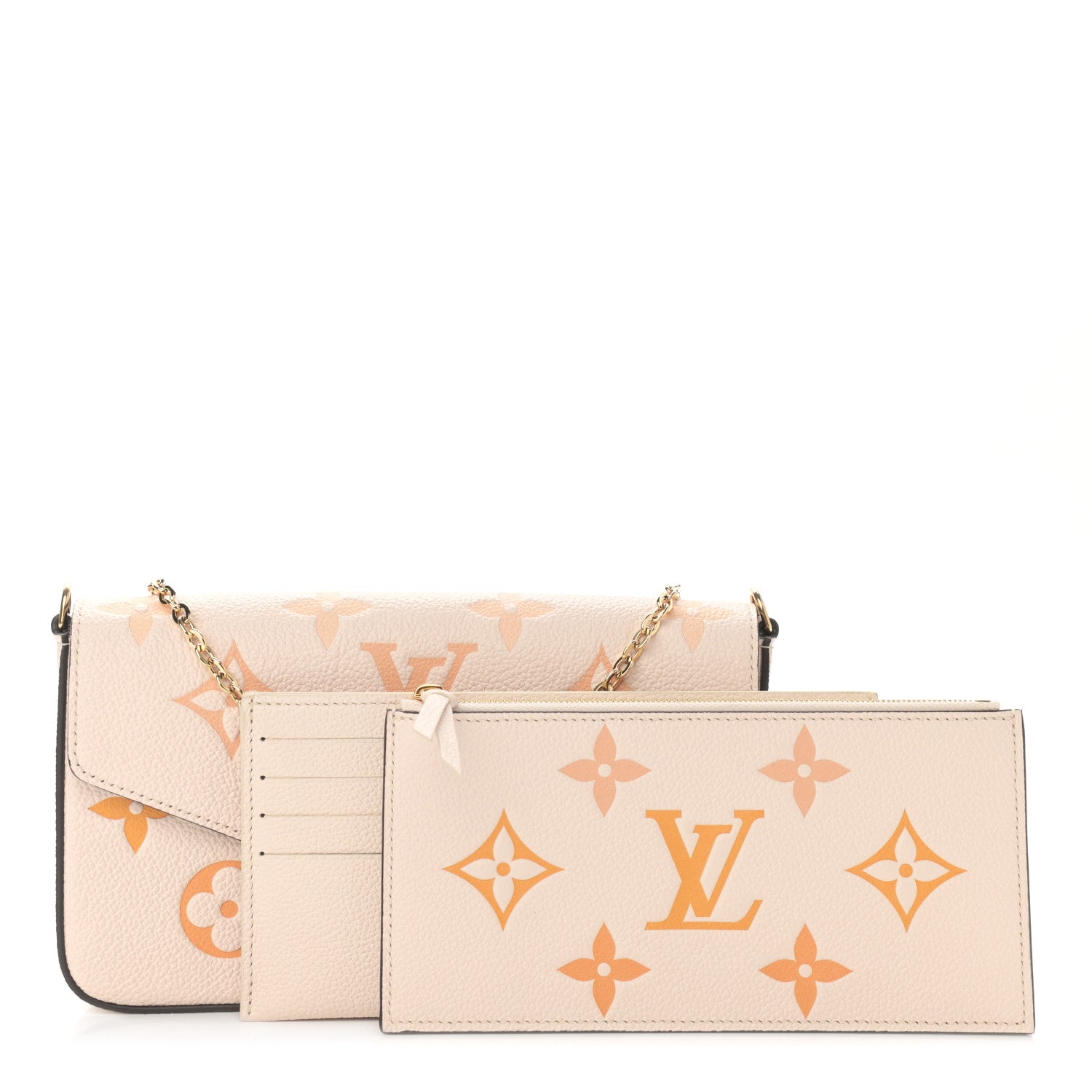 Louis Vuitton Félicie Pochette Chain Wallet - Cream Saffron