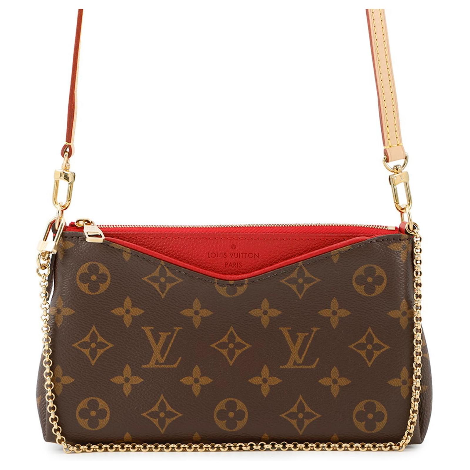 Louis Vuitton Monogram Pallas Clutch Shoulder Bag - Cherry