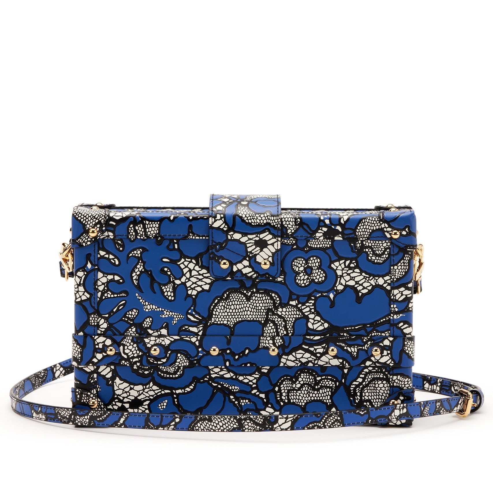 Louis Vuitton Floral Lace Print Petit Malle Handbag - Blue