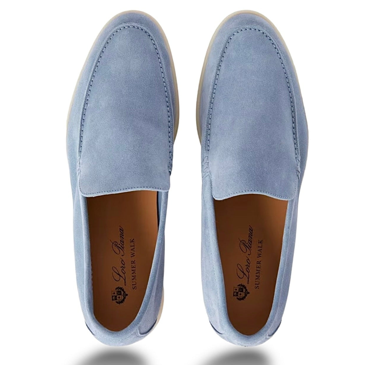 Loro Piana Summer Walk Suede Loafers - Blue (137)