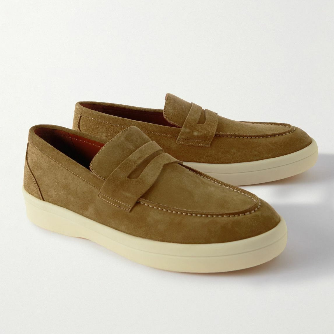 Loro Piana Ultimate Walk Suede Penny Loafers - Brown (205)