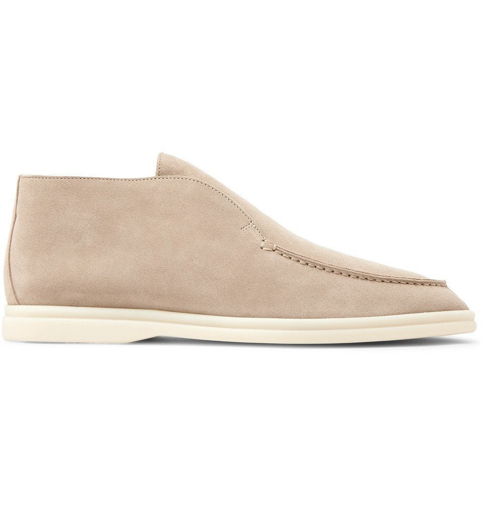 Loro Piana Open Walk Suede Ankle Boots - Beige