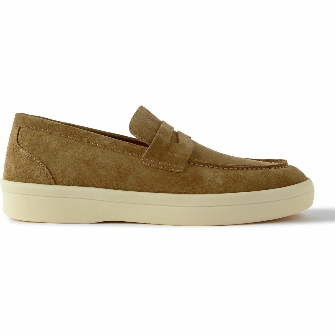 Loro Piana Ultimate Walk Suede Penny Loafers - Brown (076)