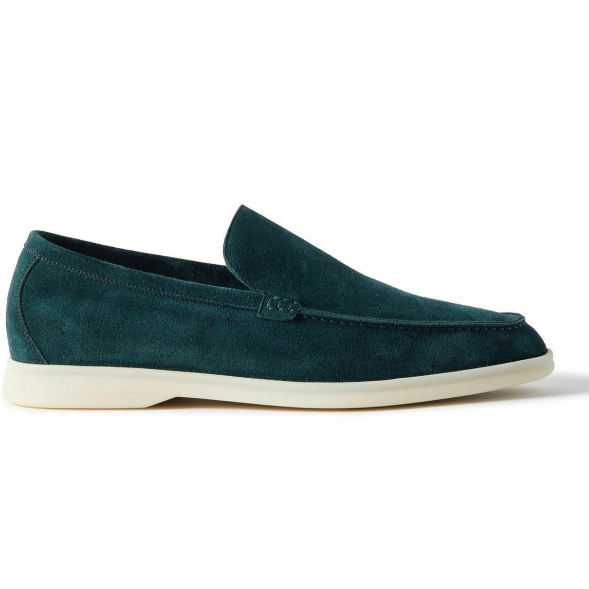 Loro Piana Summer Walk Suede Loafers - Dark Green