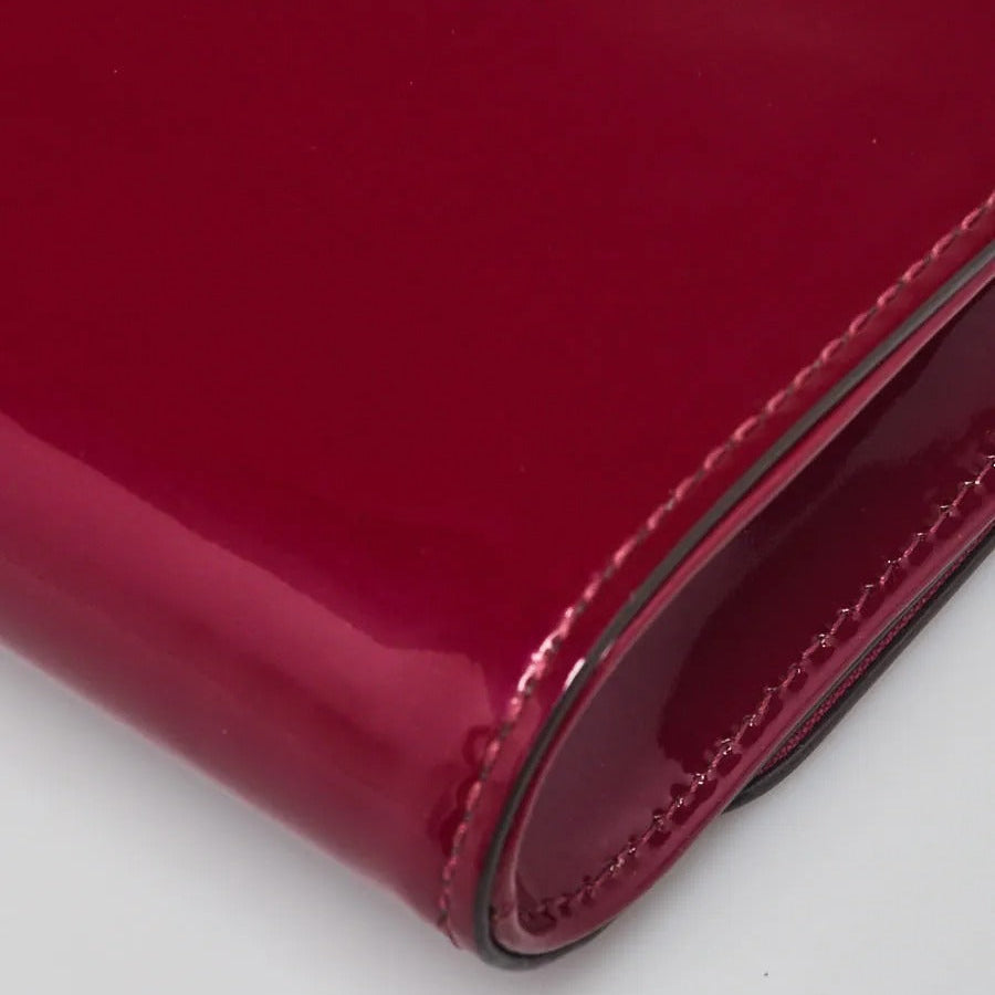 Louis Vuitton Vernis Patent Leather Louise Clutch - Wine Red