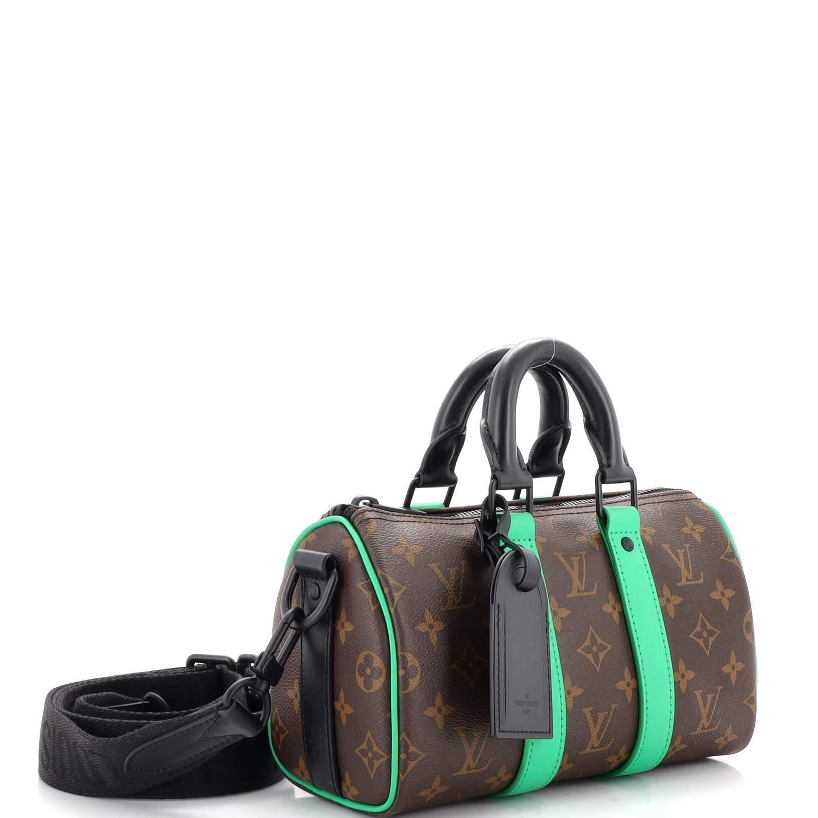 Louis Vuitton Monogram Macassar Keepall Bandoulière 25 Shoulder Bag - Minty Green