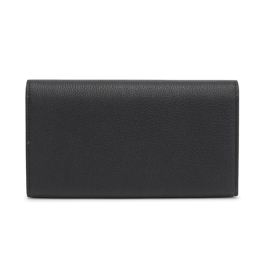 Louis Vuitton Calfskin LockMe Long Wallet - Black