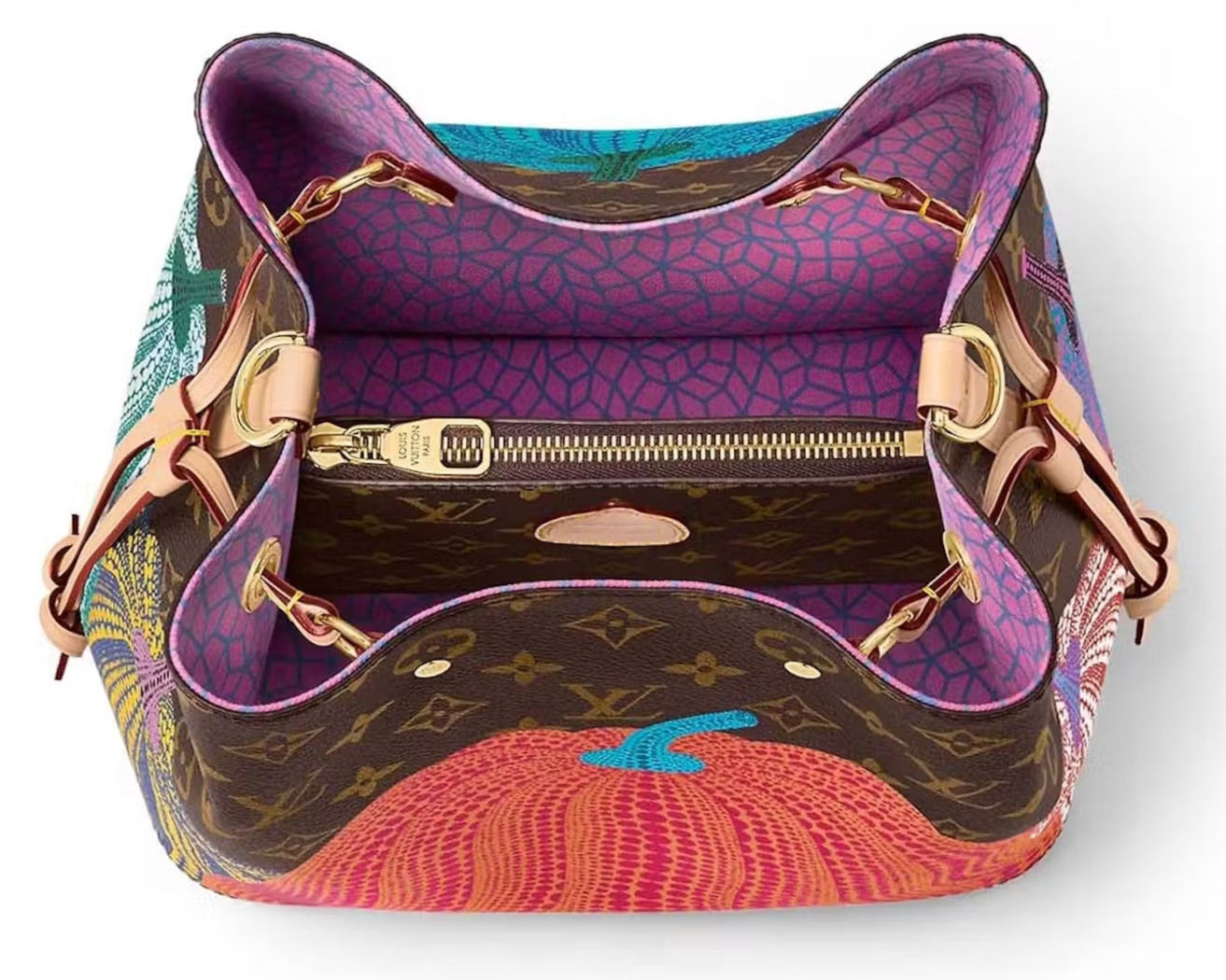 Louis Vuitton x Yayoi Kusama Pumpkin NéoNoé MM Bucket Bag - Brown