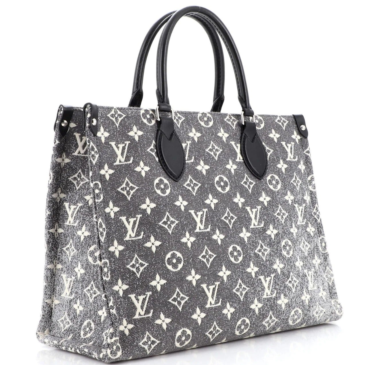 Louis Vuitton Monogram Jacquard Denim OnTheGo MM Tote Bag - Black