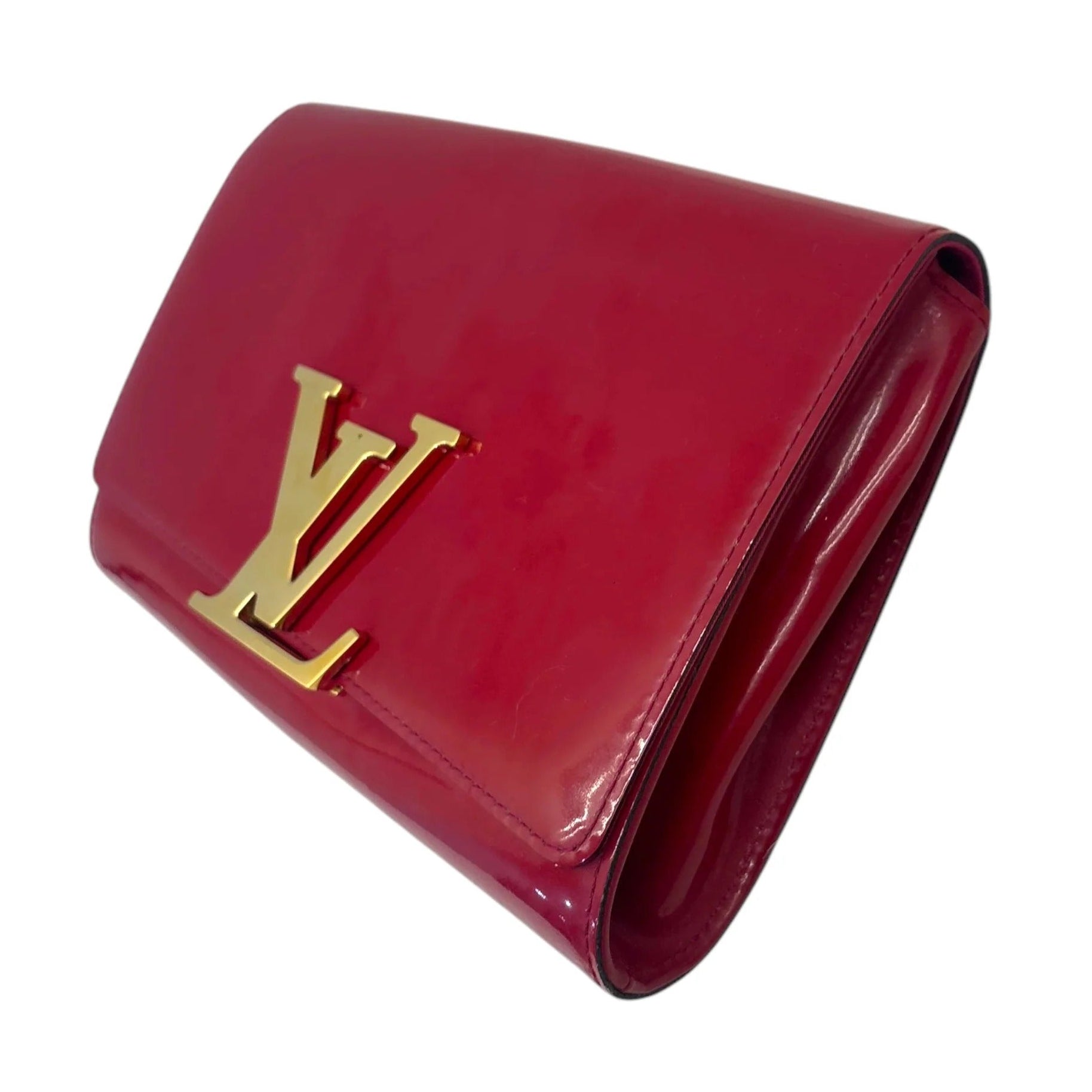 Louis Vuitton Vernis Patent Leather Louise Clutch - Wine Red