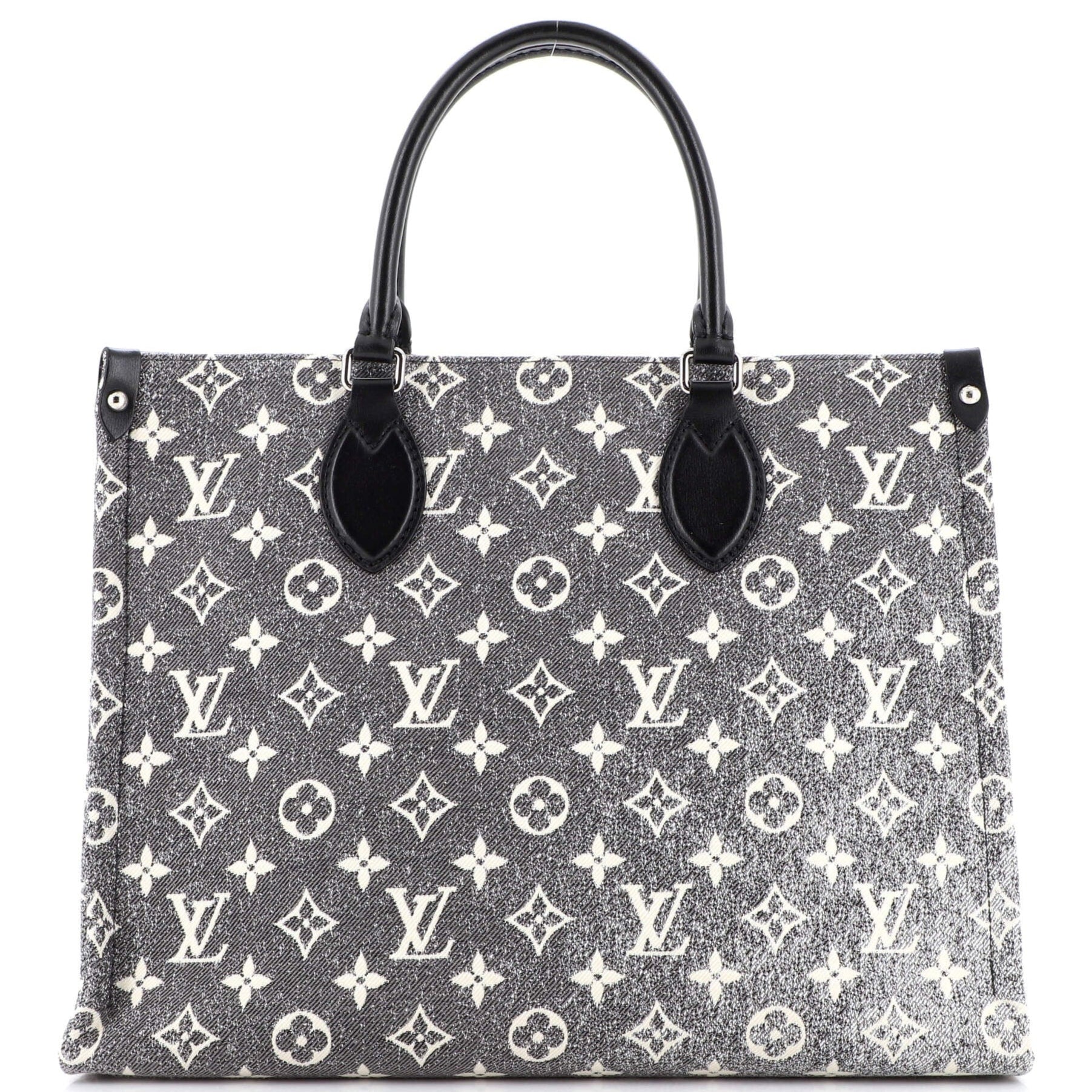 Louis Vuitton Monogram Jacquard Denim OnTheGo MM Tote Bag - Black