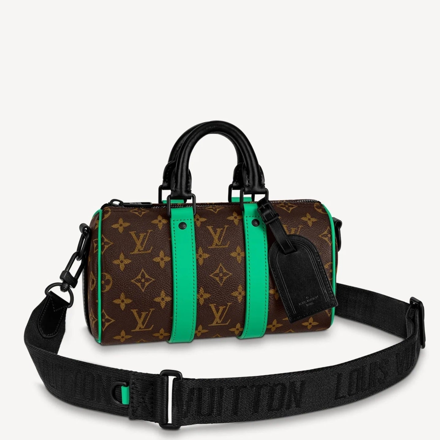 Louis Vuitton Monogram Macassar Keepall Bandoulière 25 Shoulder Bag - Minty Green